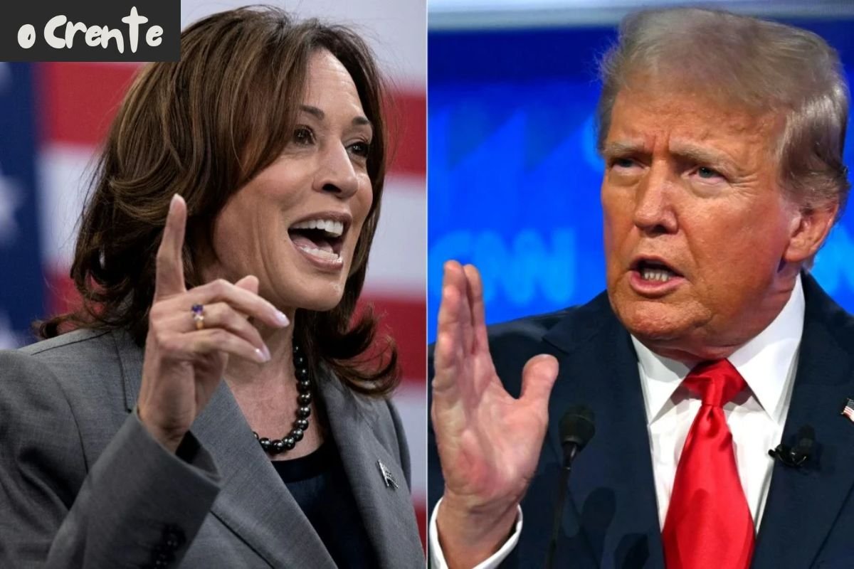 Kamala Harris durante discurso na Universidade de Wisconsin-La Crosse, enquanto ironiza manifestantes pró-vida que protestavam contra o aborto.