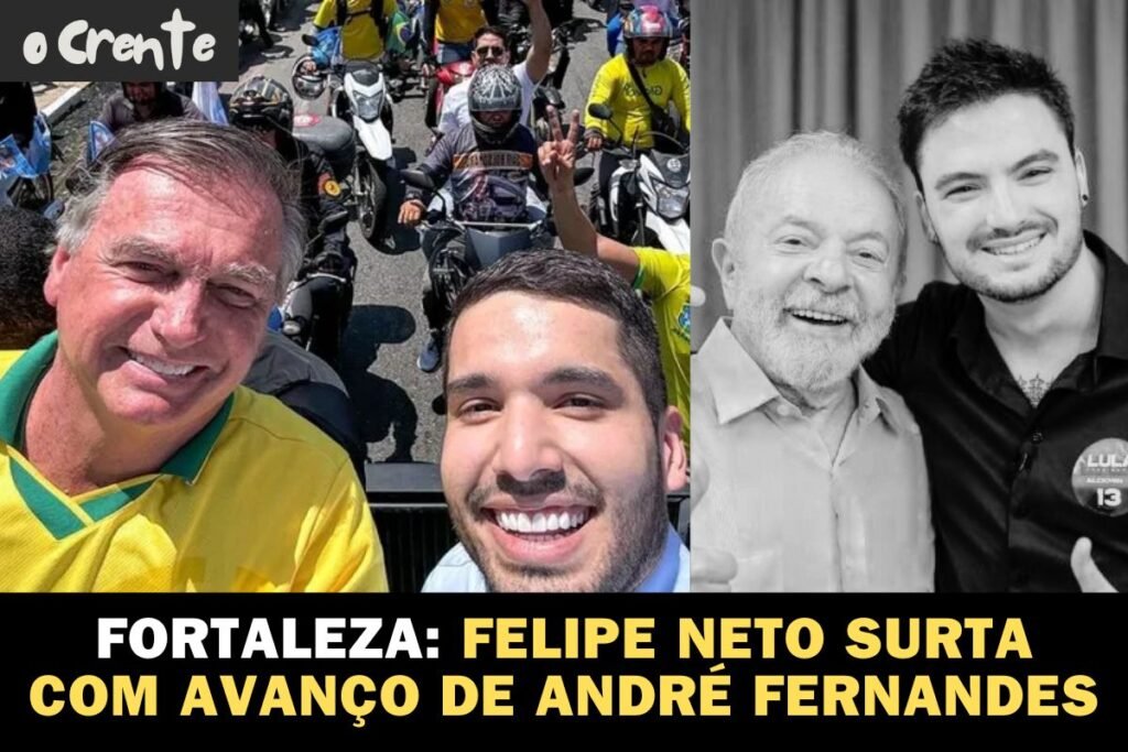 Influenciador Felipe Neto critica candidato bolsonarista em Fortaleza, enquanto pastores locais defendem a candidatura de André Fernandes.