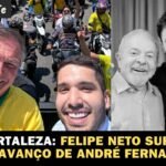 Influenciador Felipe Neto critica candidato bolsonarista em Fortaleza, enquanto pastores locais defendem a candidatura de André Fernandes.
