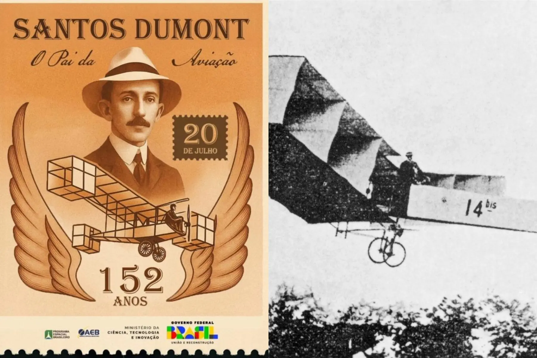 AEB pede desculpas por ilustração de Santos Dumont pilotando 14-Bis invertido 4 AEB pede desculpas por ilustração de Santos Dumont pilotando 14-Bis invertido - Imagem do artigo original