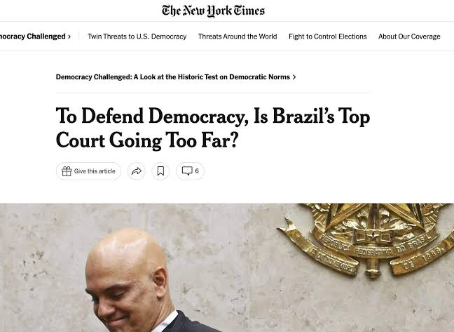 New York Times reúne críticas a Alexandre de Moraes em meio a disputa tarifária EUA-Brasil 2 NYTimes