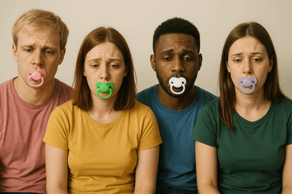 Psicóloga alerta para tendência de adultos usarem chupeta como alívio de estresse - Imagem do artigo original