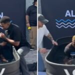 Velocista Noah Lyles e noiva são batizados em piscina improvisada nos EUA 4 ocrente 1759161777