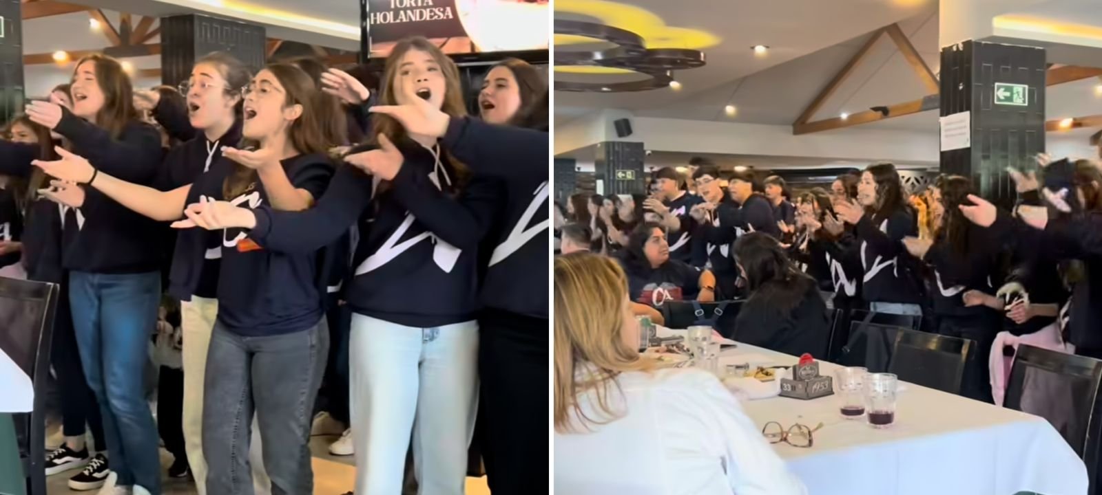 Coral de 200 alunos transforma almoço em culto e emociona clientes de restaurante no RS 2 ocrente 1760745730