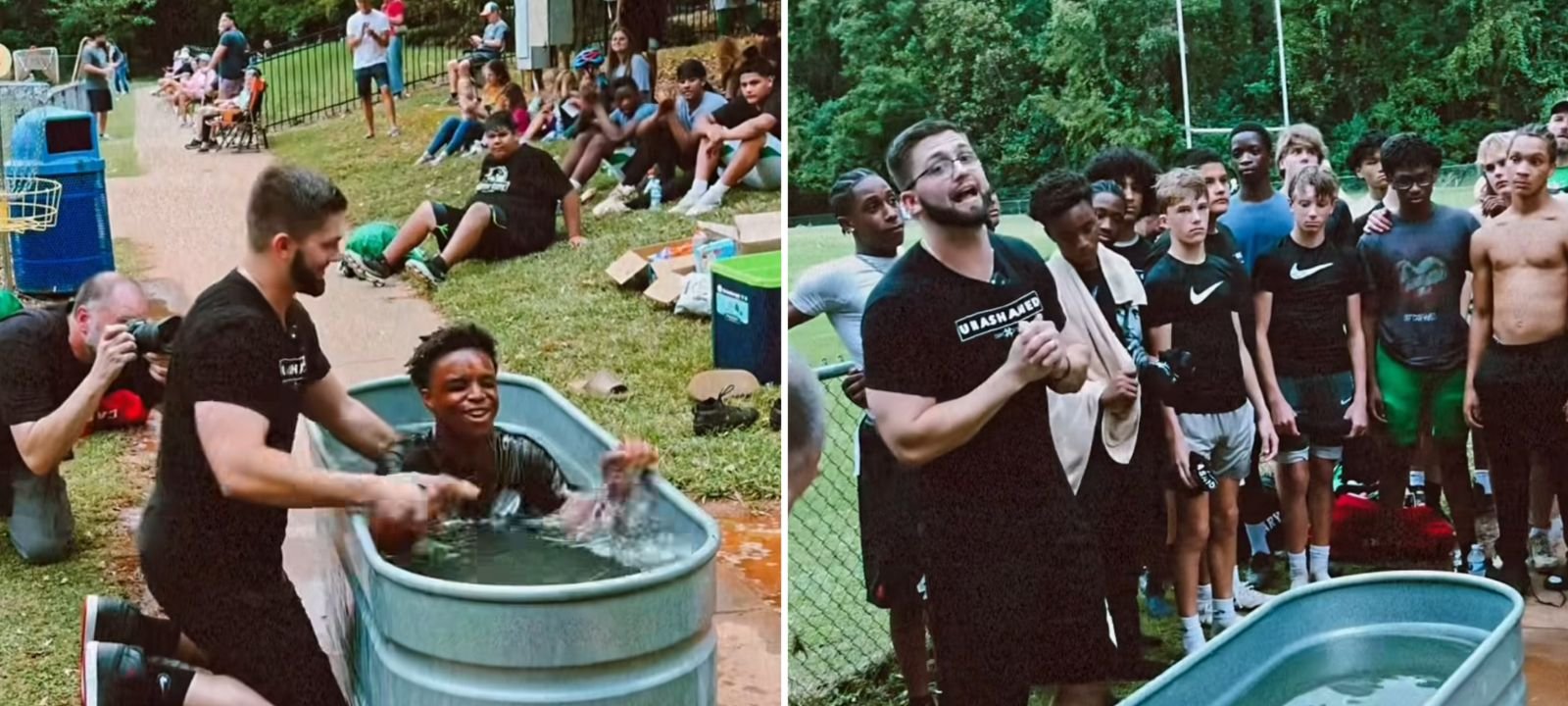 Banheira de recuperação é usada para batizar 11 jogadores da Cary High School nos EUA 2 ocrente 1761009417