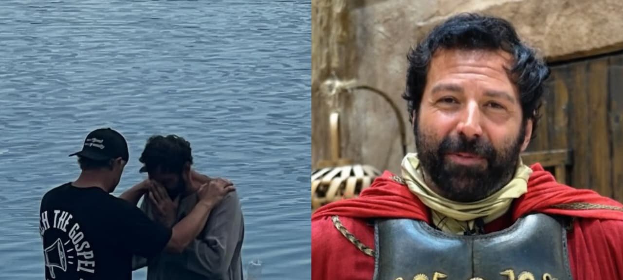 Em set de filmagens, ator que vive espião romano em “The Chosen” é batizado e anuncia conversão 2 ocrente 1764750869