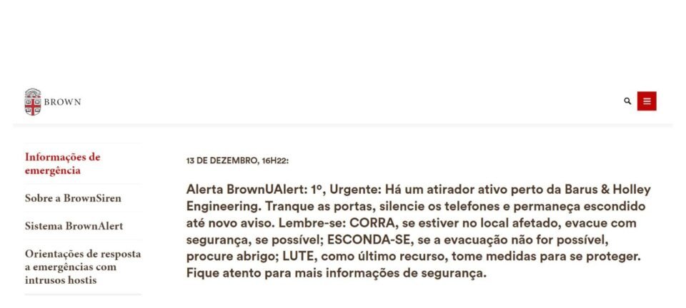 Tiroteio na Brown University deixa dois mortos e oito feridos graves nos EUA 2 ocrente 1765673377