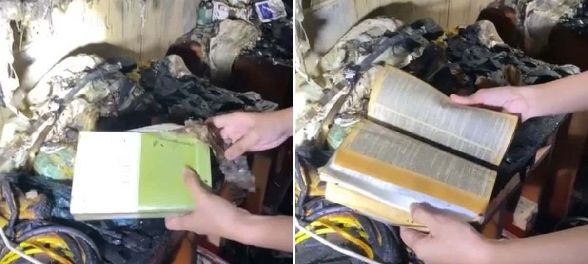 Bíblia permanece intacta após incêndio consumir casa nas Filipinas e família fala em “milagre” 2 ocrente 1765822780