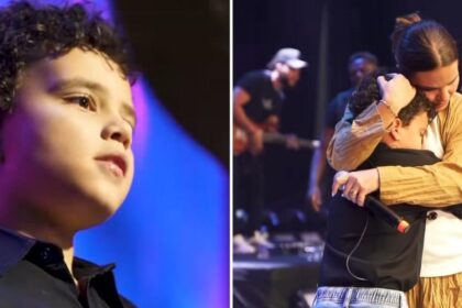 Menino de 10 anos que venceu risco de microcefalia impressiona ao tocar bateria em show de Aline Barros 14 ocrente 1766192670