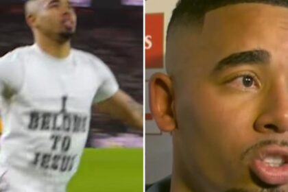 Gabriel Jesus celebra gol pelo Arsenal e mostra camisa com a frase “Eu pertenço a Jesus” 20 ocrente 1767250172