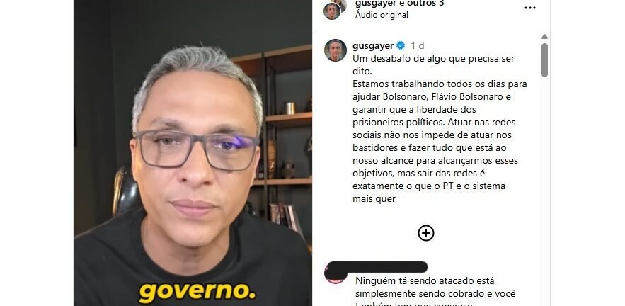 Gayer diz que direita não deve se calar nas redes e alerta para tentativa de silenciamento 2 ocrente 1768764878