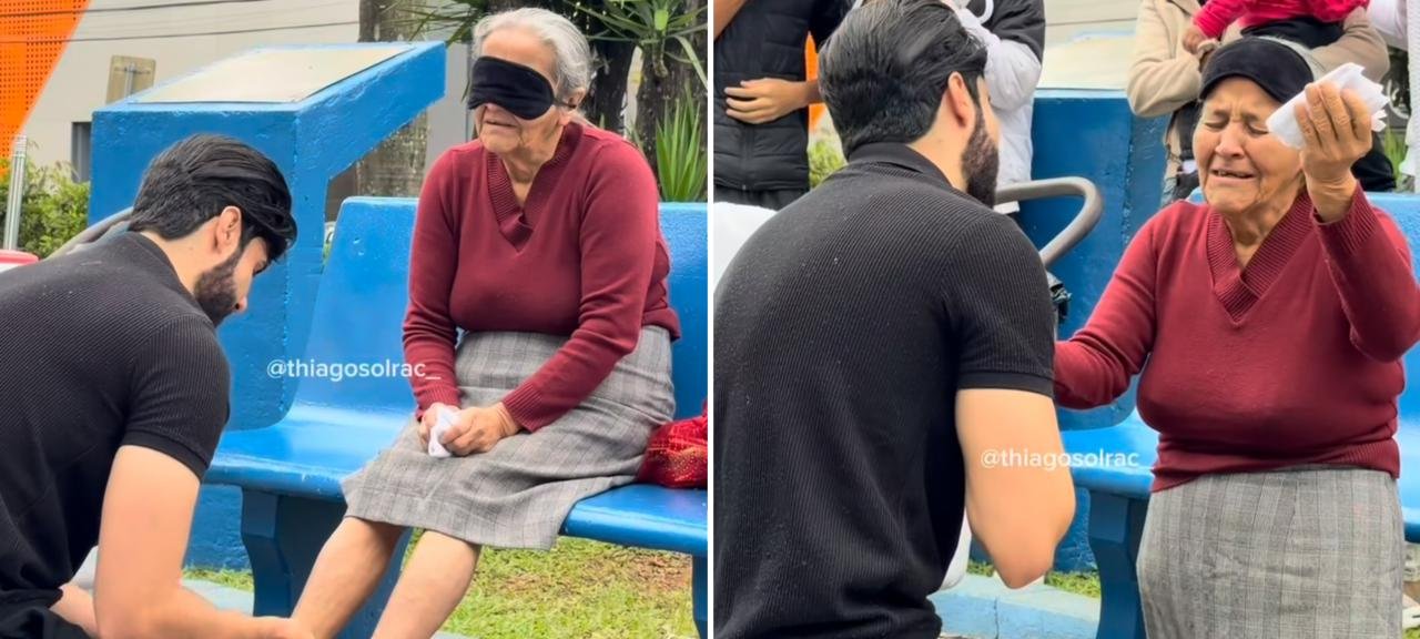 Influenciador mobiliza público, lava pés e doa dinheiro a idosa que vende sorvetes nas ruas 2 ocrente 1769258999