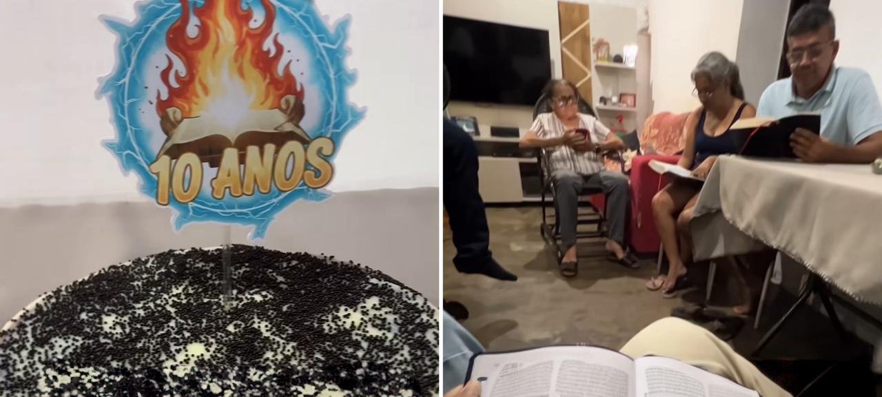 Casal celebra 10 anos de leitura diária da Bíblia com bolo e culto em casa 2 ocrente 1770343488