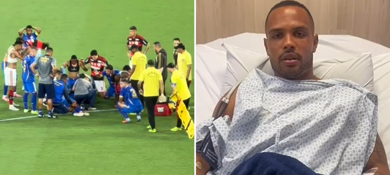 Jogadores de Flamengo e Sampaio Corrêa se ajoelham e oram após convulsão de atleta no Maracanã 2 ocrente 1770716111