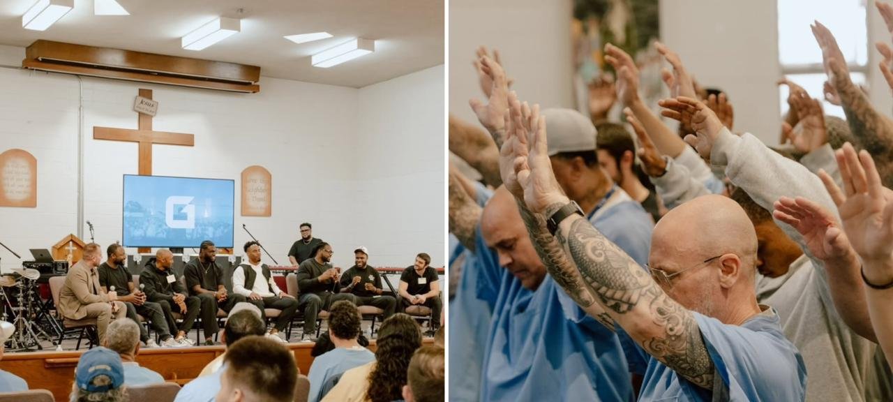 Jogadores da NFL levam mensagem cristã a San Quentin e registram mais de 30 conversões 2 ocrente 1770881663