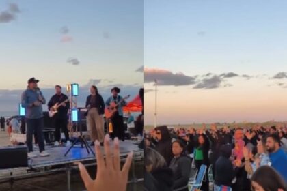 Amanhecer reúne fiéis em culto na Praia do Cassino, em Rio Grande (RS) 2 ocrente 1773142465