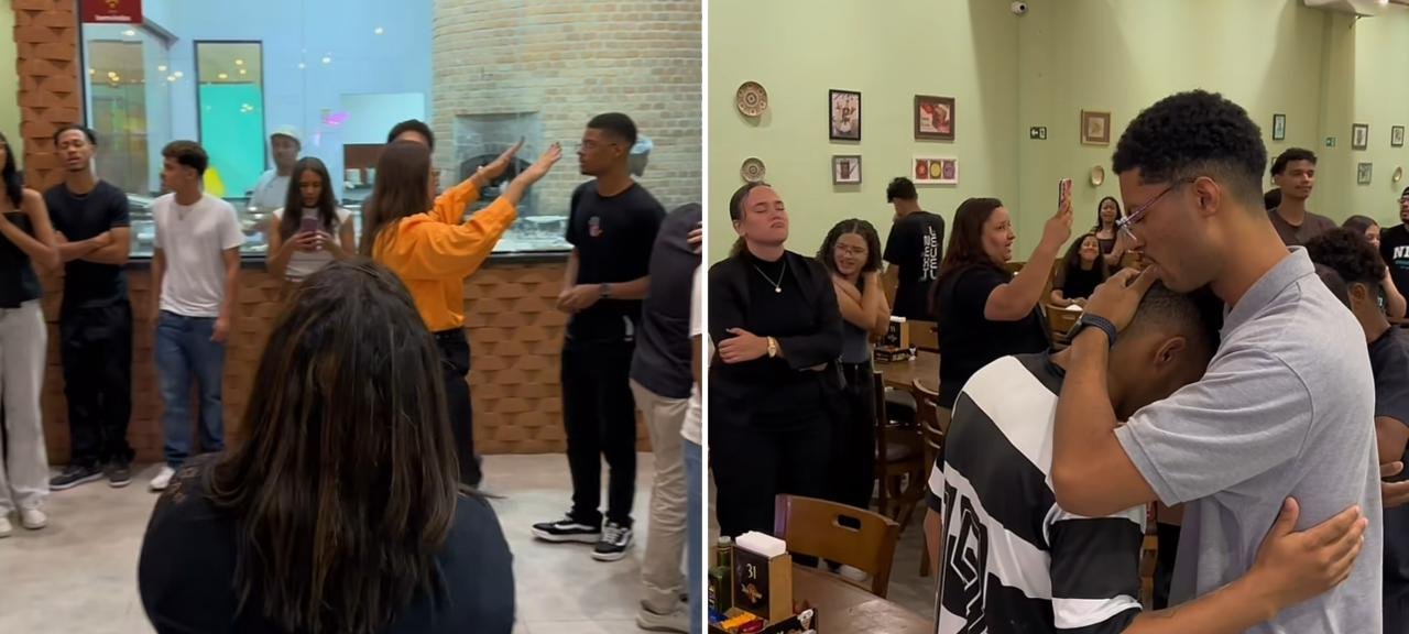 Grupo de jovens promove oração coletiva em pizzaria de Indaiatuba e comove frequentadores 2 ocrente 1773226178