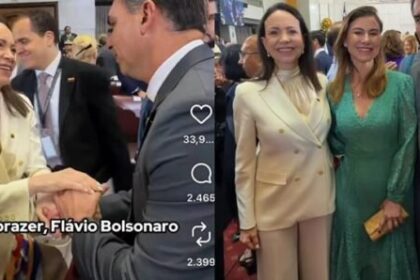 Flávio Bolsonaro e Maria Corina Machado firmam cooperação em cerimônia de posse no Chile 8 ocrente 1773257677