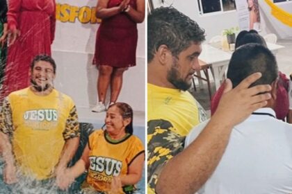 Família celebra batismo de mãe e filha e decisão de pai por Cristo em culto na Amazônia 10 ocrente 1774061381