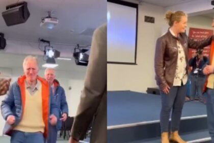 Paralítico surpreende fiéis ao levantar da cadeira de rodas e correr durante culto nos EUA 8 ocrente 1774326008