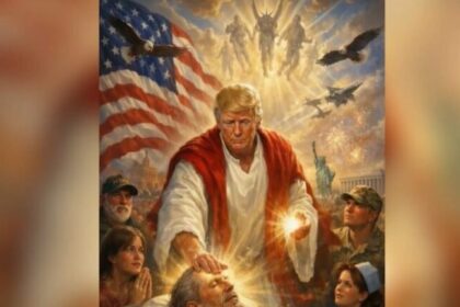 Trump apaga imagem em que aparece como Jesus e diz ter pensado que era “eu como médico” 12 ocrente 1776109809