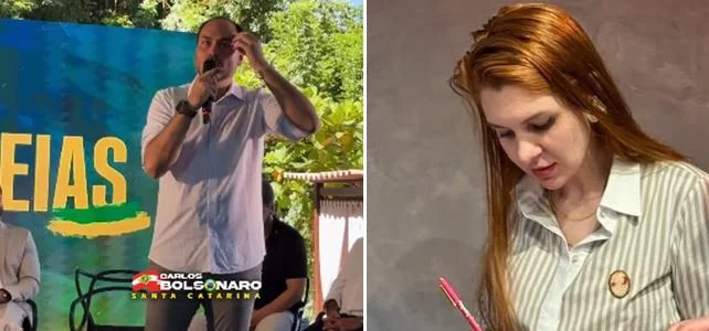 Carlos Bolsonaro e Ana Campagnolo fazem primeiro gesto de aproximação em evento do PL em Santa Catarina 2 ocrente 1776611991
