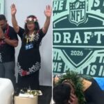 Pais de joelhos e telefone na mão: Francis Mauigoa é escolhido pelo New York Giants durante Draft da NFL 4 ocrente 1777342778