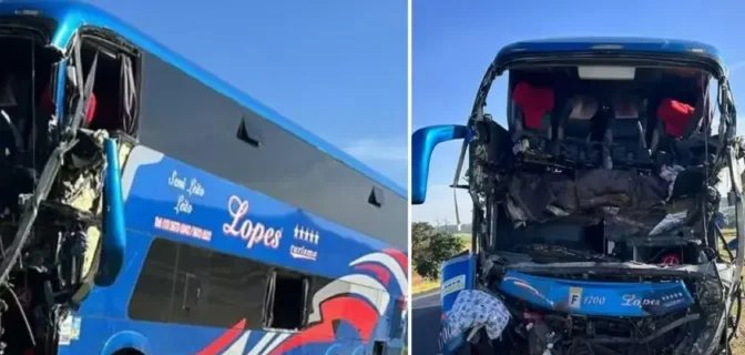 Colisão entre ônibus de missionários e carreta mata duas pessoas e fere mais de 30 na BR-050 2 ocrente 1777488576