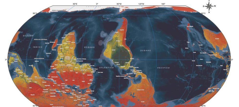 IBGE divulga mapa-múndi invertido com Brasil no centro para celebrar 90 anos 2 ocrente 1778006957