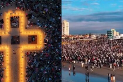 Amanhecer de fé reúne 5 mil pessoas na praia de Balneário Rincão 6 ocrente 1779150856
