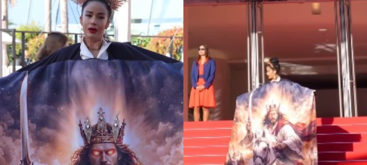 Atriz dominicana leva imagem da segunda vinda de Jesus ao tapete vermelho de Cannes 2 ocrente 1779905071