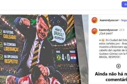 Flávio Bolsonaro condena painel no Paraguai que exibe imagem do pai agredindo jogador 10 ocrente 1780183158