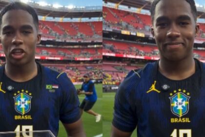 Endrick marca, vence prêmio de melhor em campo e agradece a Deus após amistoso da Seleção 14 ocrente 1780966214