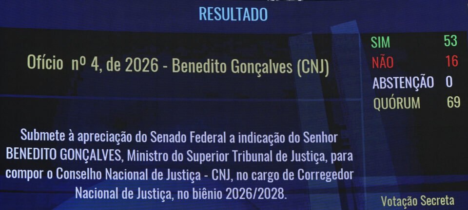 Senado aprova Benedito Gonçalves para corregedor do CNJ; veja quem participou da votação 2 ocrente 1781150669