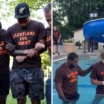 Jogadores do Cleveland Browns são batizados em piscina durante encontro cristão em Cleveland 5 ocrente 1781213668