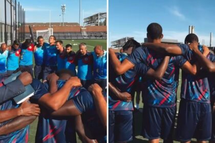 Seleção do Haiti faz oração coletiva no último treino antes de encarar o Brasil na Copa 2 ocrente 1781914756