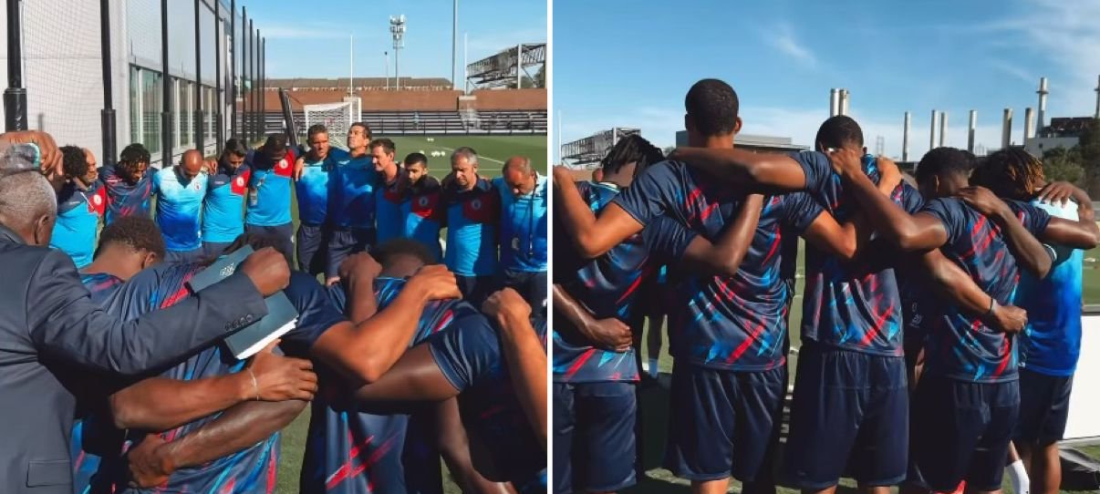 Seleção do Haiti faz oração coletiva no último treino antes de encarar o Brasil na Copa 2 ocrente 1781914756