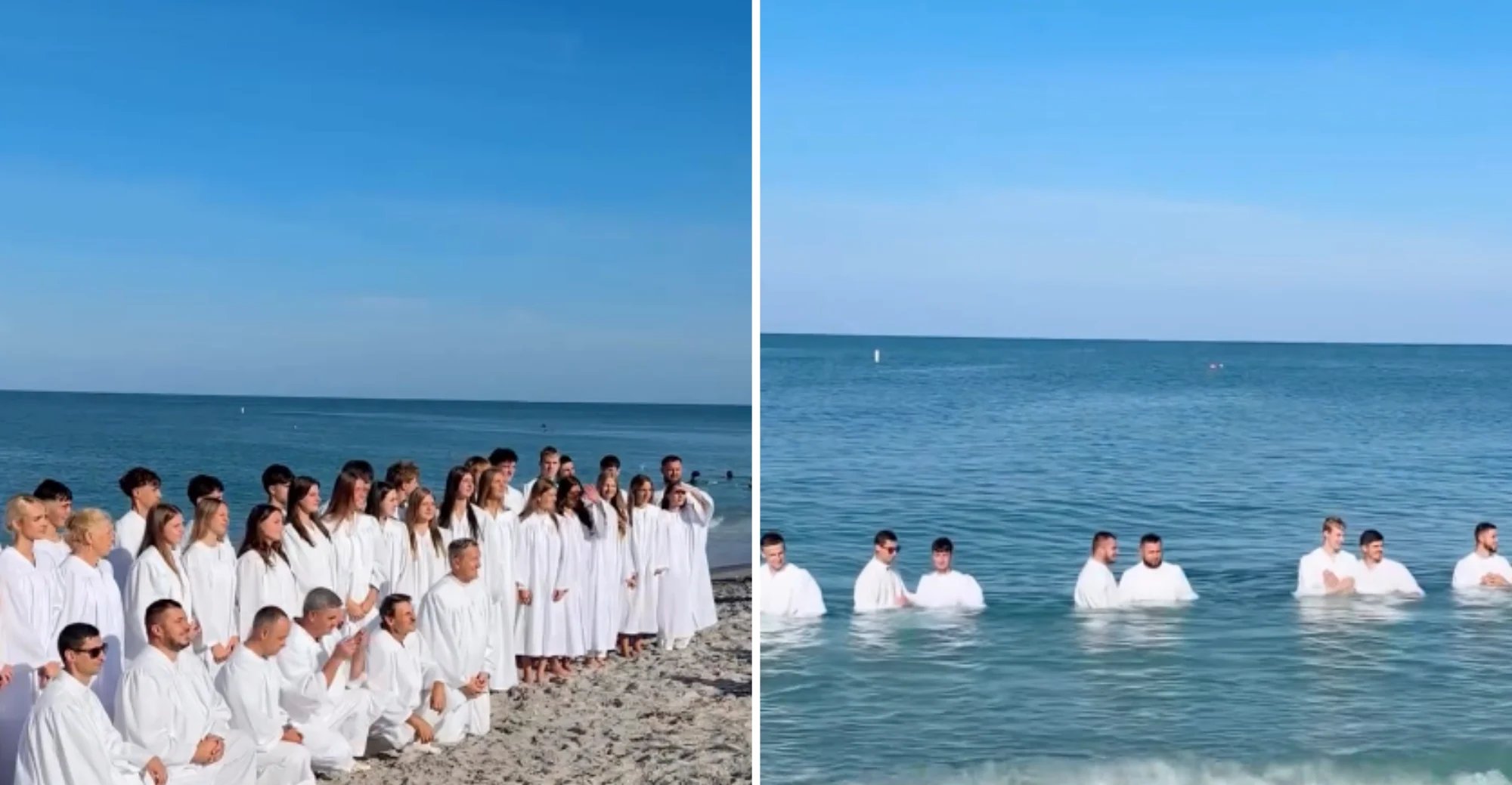 Igreja pentecostal eslava realiza batismo coletivo em praia da Flórida 2 ocrente 1782812057