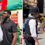 Policial interrompe pregador na Leicester Square após frase bíblica ser vista como ofensiva 5 ocrente 1783451089