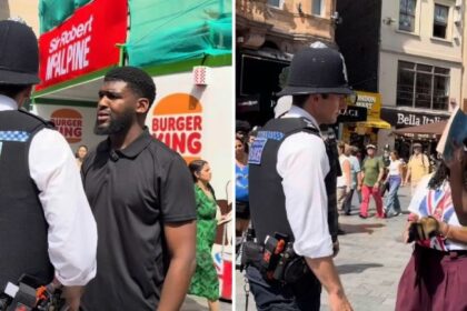 Policial interrompe pregador na Leicester Square após frase bíblica ser vista como ofensiva 8 ocrente 1783451089