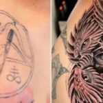 Tatuador cristão cobre símbolo satânico de ex-líder ocultista com imagem de anjo nos EUA 5 ocrente 1784291050