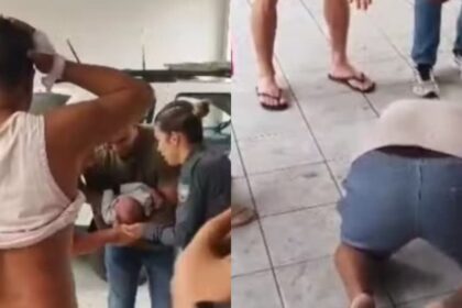 Pai ajoelha e ora enquanto policiais salvam bebê de 47 dias engasgado com leite materno no ES 10 ocrente 1785333248