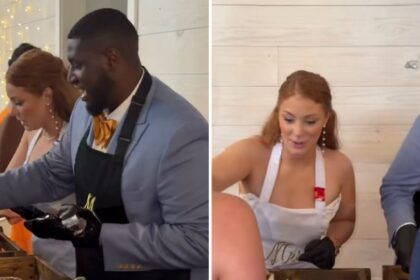 Casal cristão serve jantar pessoalmente em casamento para refletir exemplo de Jesus 2 ocrente 1785340456
