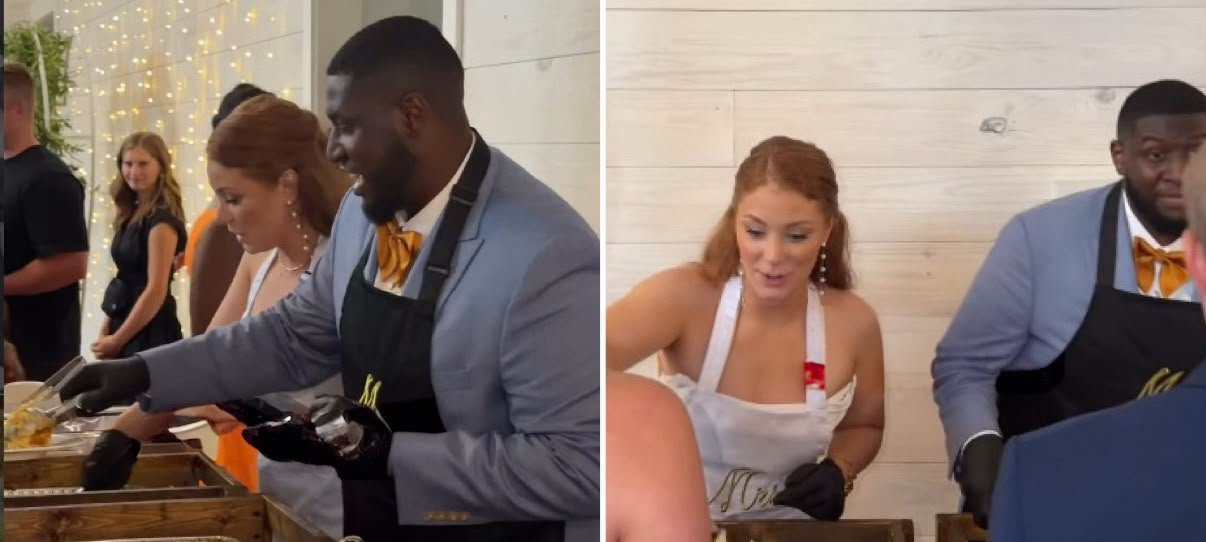Casal cristão serve jantar pessoalmente em casamento para refletir exemplo de Jesus 2 ocrente 1785340456