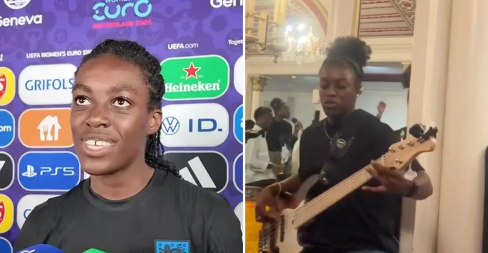 Atacante inglesa Michelle Agyemang vai do gramado ao altar e toca baixo em culto de louvor 2 ocrente 1785432245