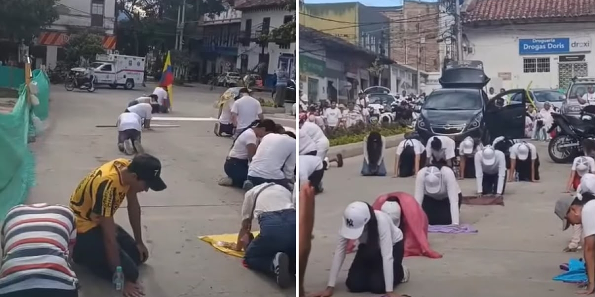 Cristãos se reúnem em Garzón para orar após terremoto devastador na Colômbia 2 380341835 os cristaos de joelhos nas ruas da colombia