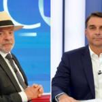 Lula critica Flávio Bolsonaro por propostas superficiais sobre mudanças climáticas 3 lula com flavio bolsonaro foto manoella mello divulgacao tv globo