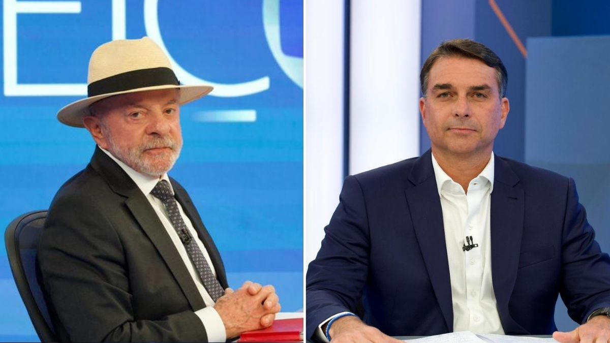 Lula critica Flávio Bolsonaro por propostas superficiais sobre mudanças climáticas 1 lula com flavio bolsonaro foto manoella mello divulgacao tv globo
