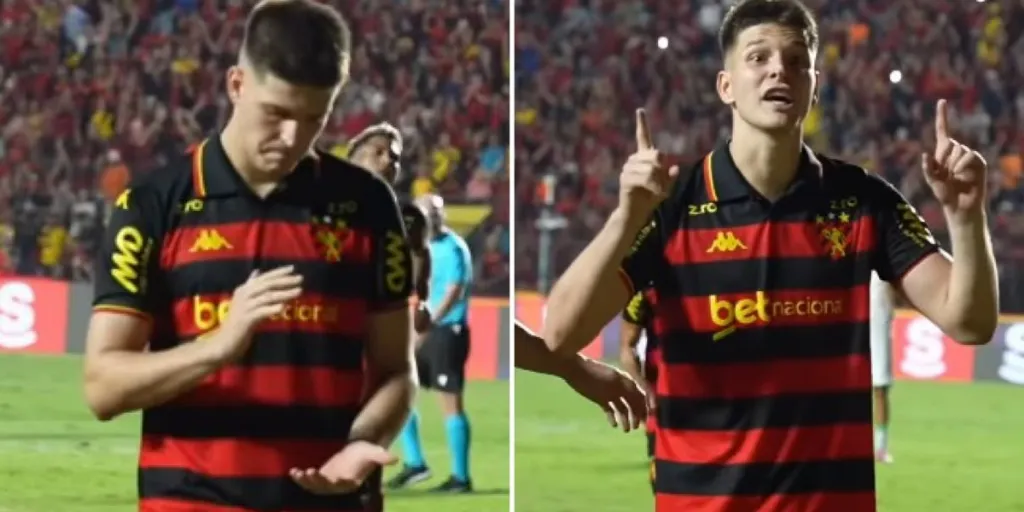Atacante do Sport faz homenagem em Libras durante partida da Série B 2 perotti sport comemoracao libras versiculo biblico