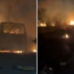 Tragédia no Zimbábue: 27 mortos em acidente com micro-ônibus de cristãos 3 906322221 o micro onibus foi destruido pelo fogo apos colisao